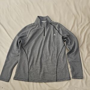 Adidas Heathered Gray Quarter-Zip Top